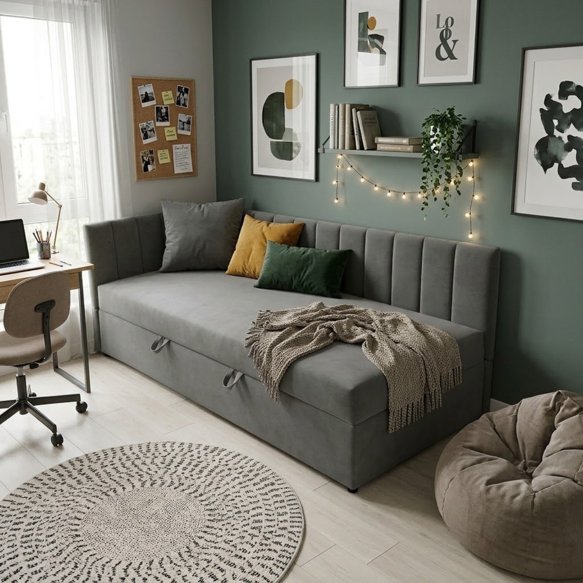 Łóżko LINOR 90x200 L velvet