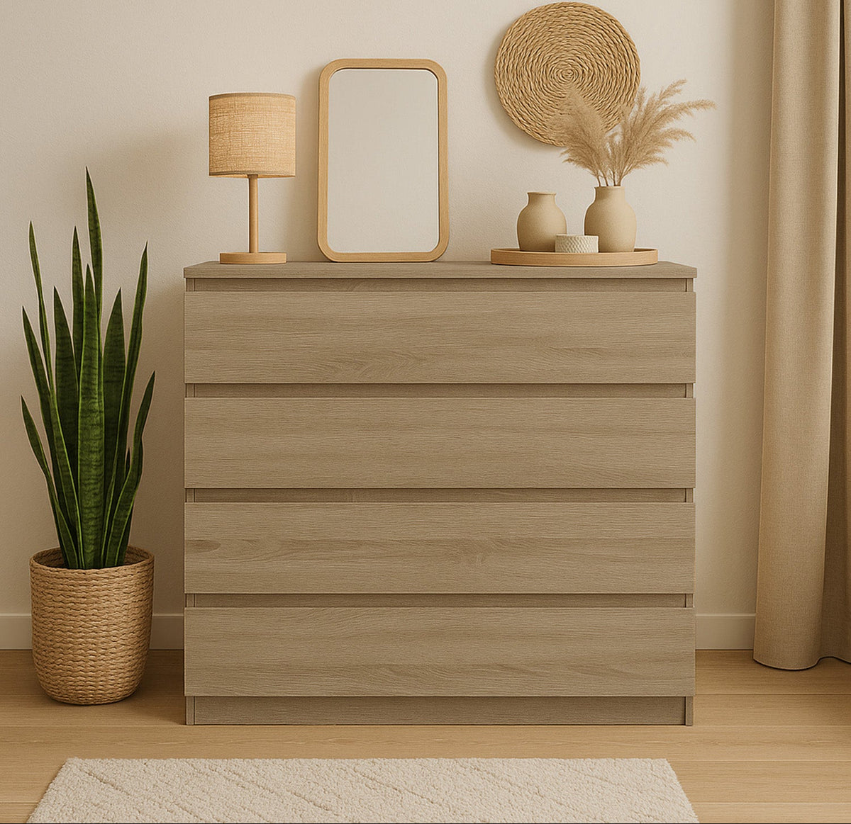 Komoda MODO 90 cm 4 szuflady Dąb sonoma