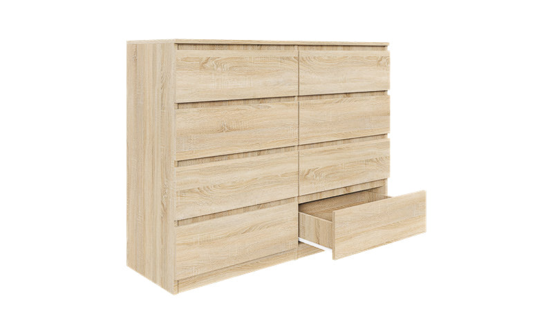 Komoda MODO 100 cm 8 szuflad Dąb sonoma