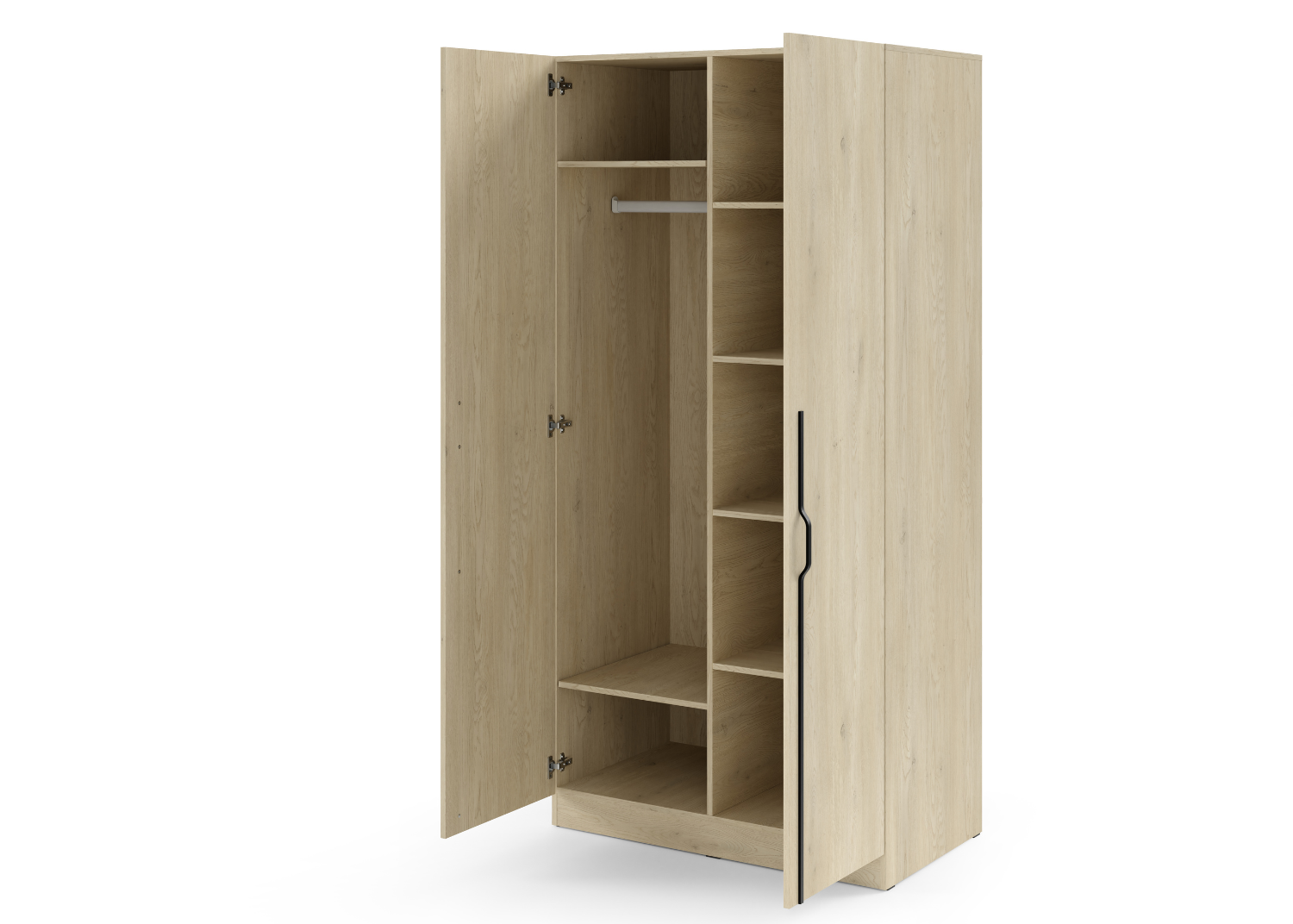 Szafa dwudrzwiowa ZIP 100 cm metalowy uchwyt Dąb cremona