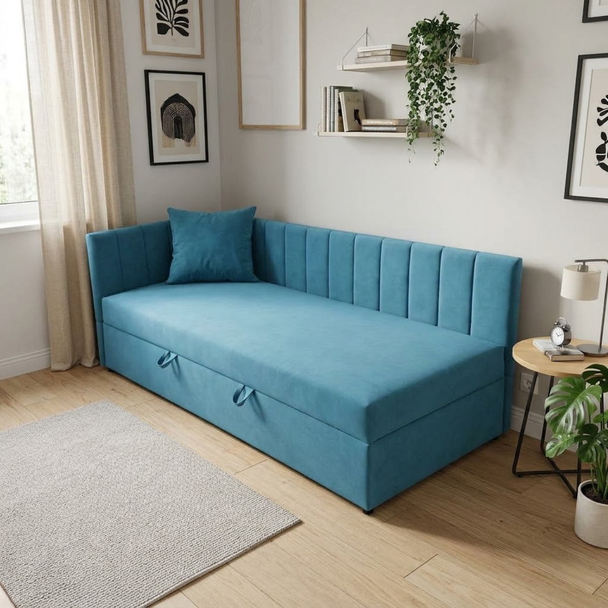 Łóżko LINOR 90x200 L velvet