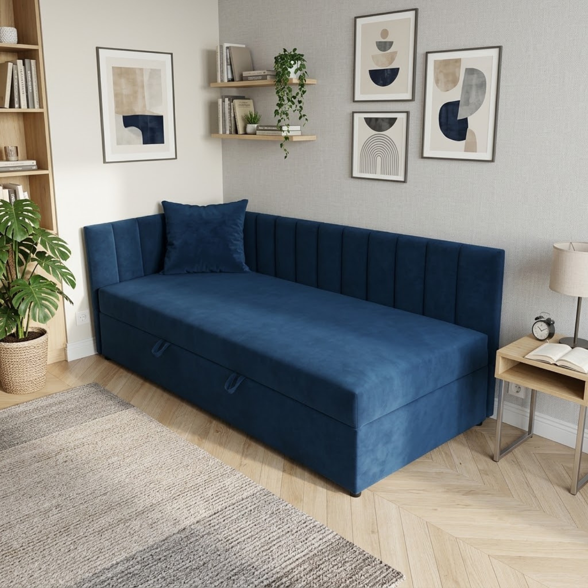 Łóżko LINOR 90x200 L velvet