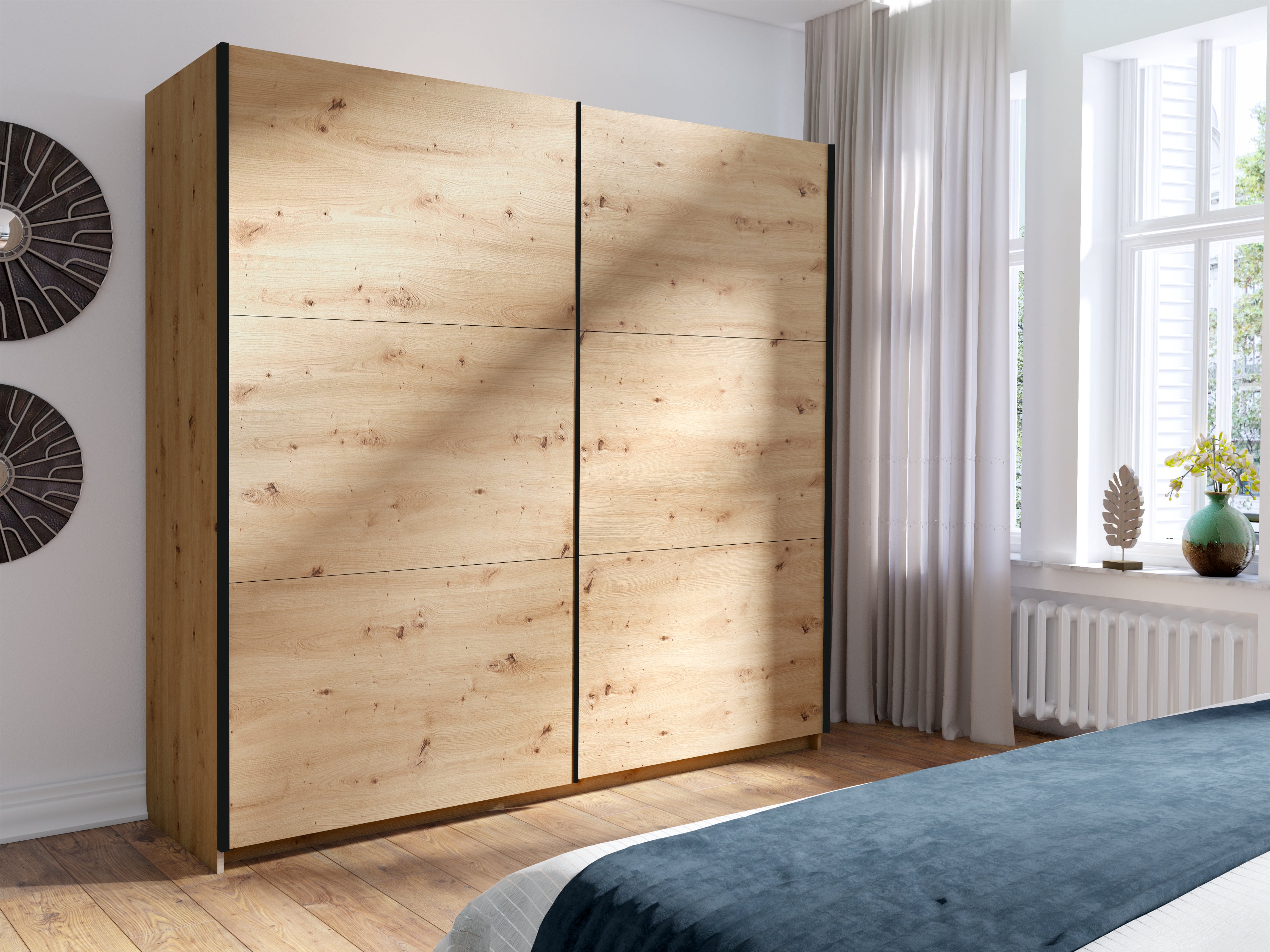 Szafa przesuwna ZAIDA 200 cm Dąb artisan