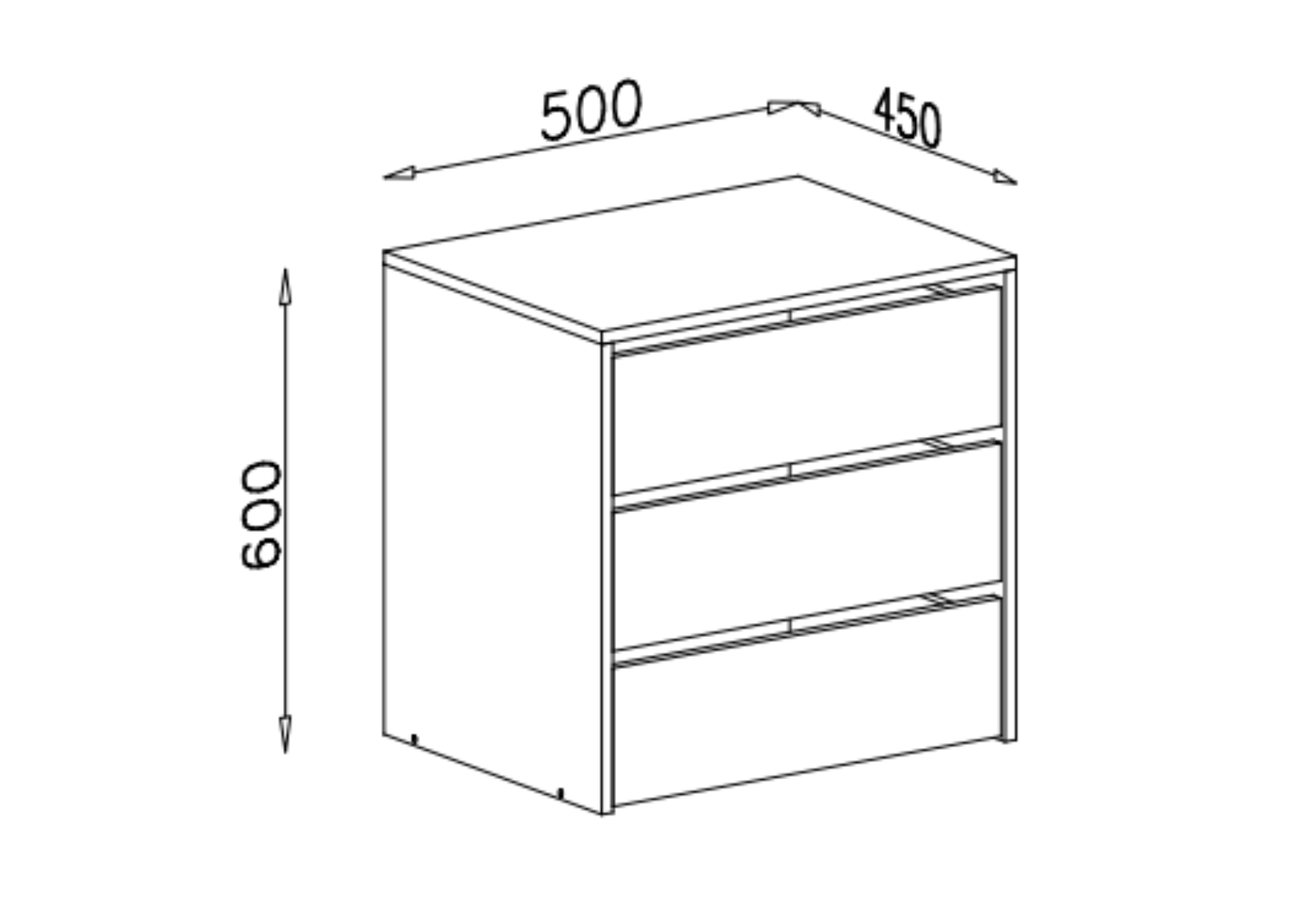 Kontener do szafy MAGNELL 50 cm Dąb sonoma
