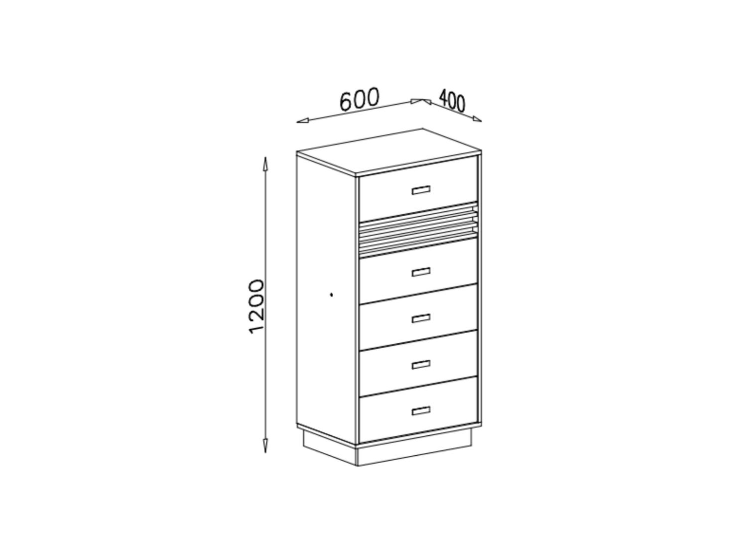 Komoda VELLUTO 60 cm z szufladami Kaszmir