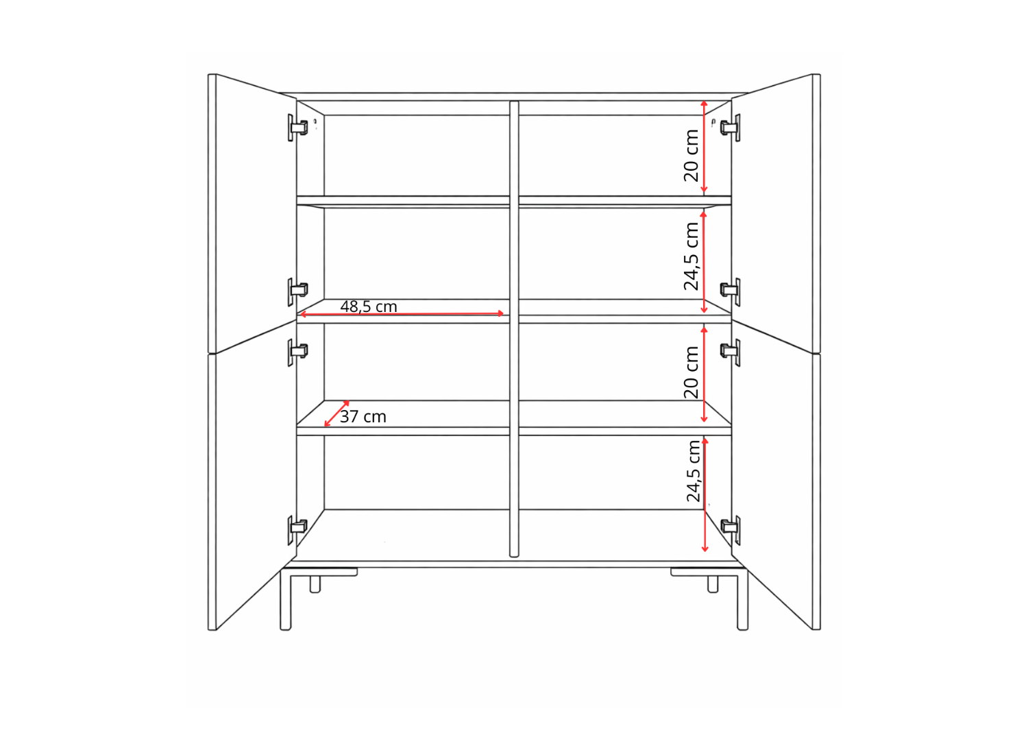 Komoda wysoka NORANO 100 cm Kaszmir