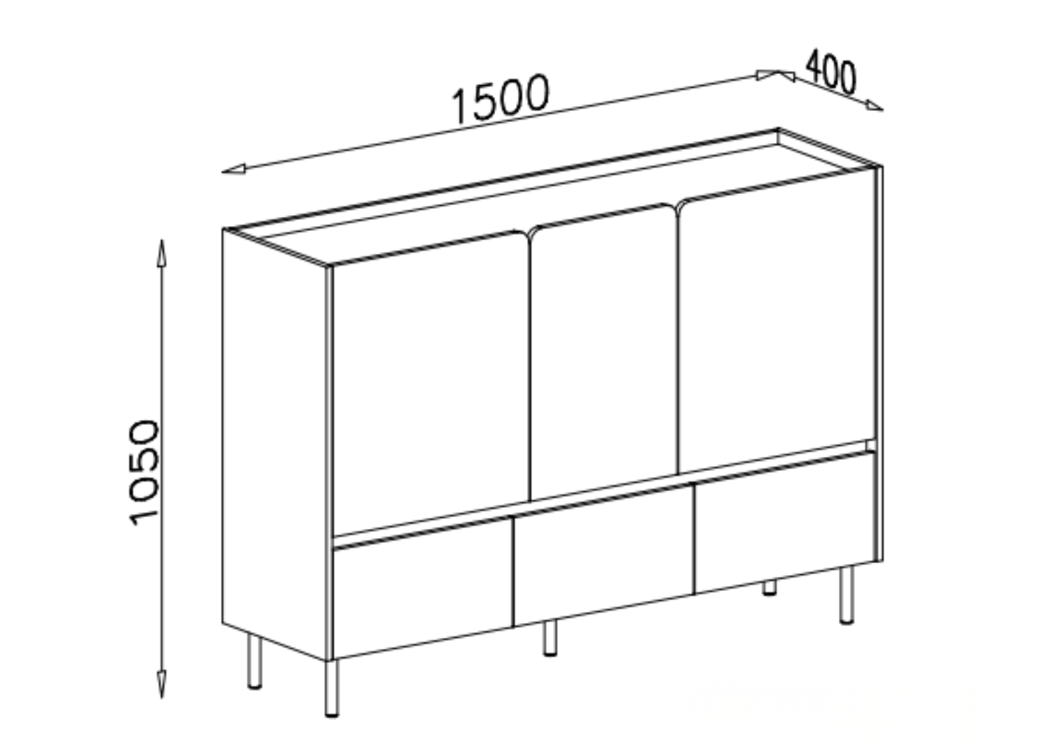 Komoda VALORIA 150 cm Jasny beż