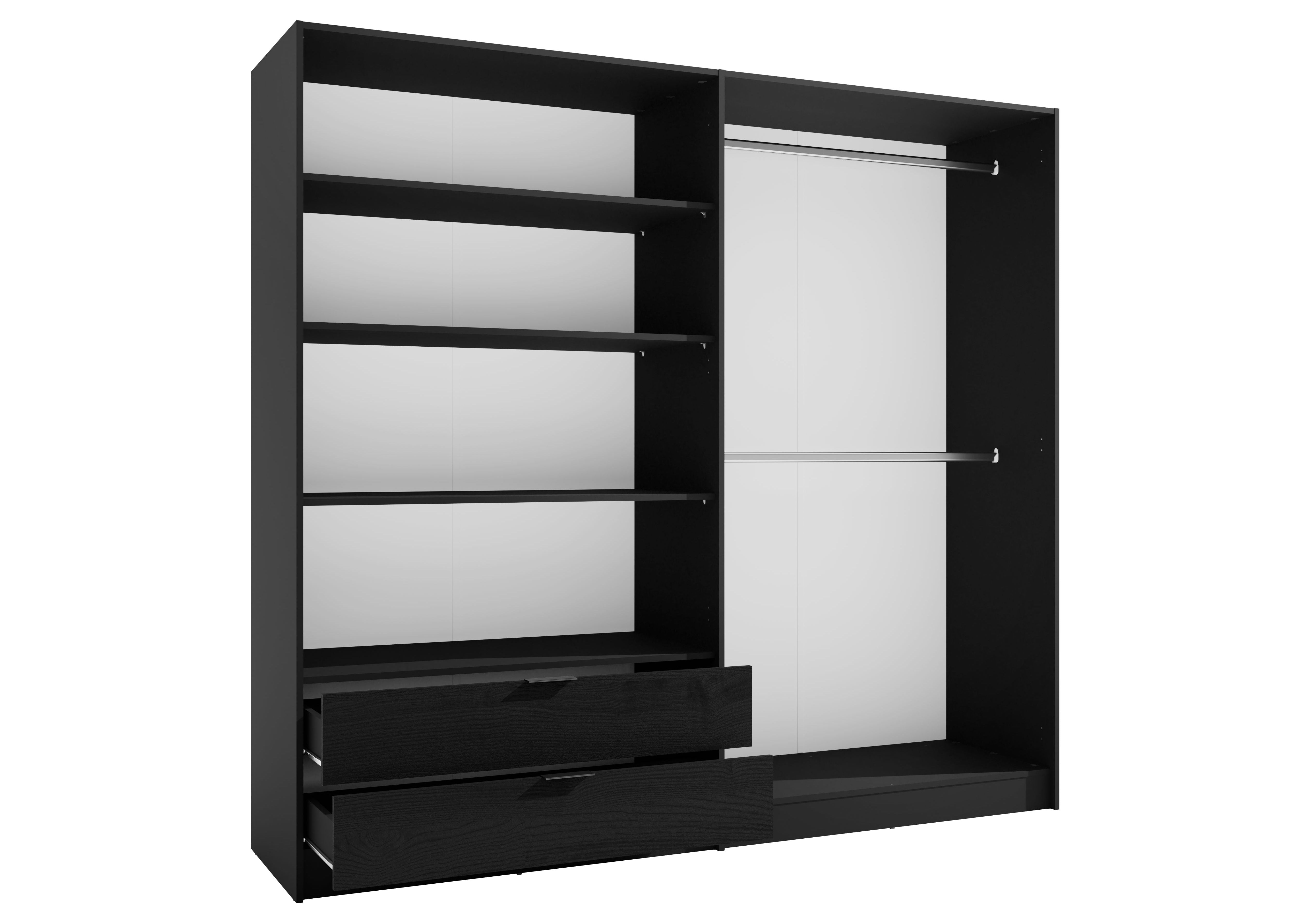Szafa SOMBRA 220 cm Czarny + Dąb artisan