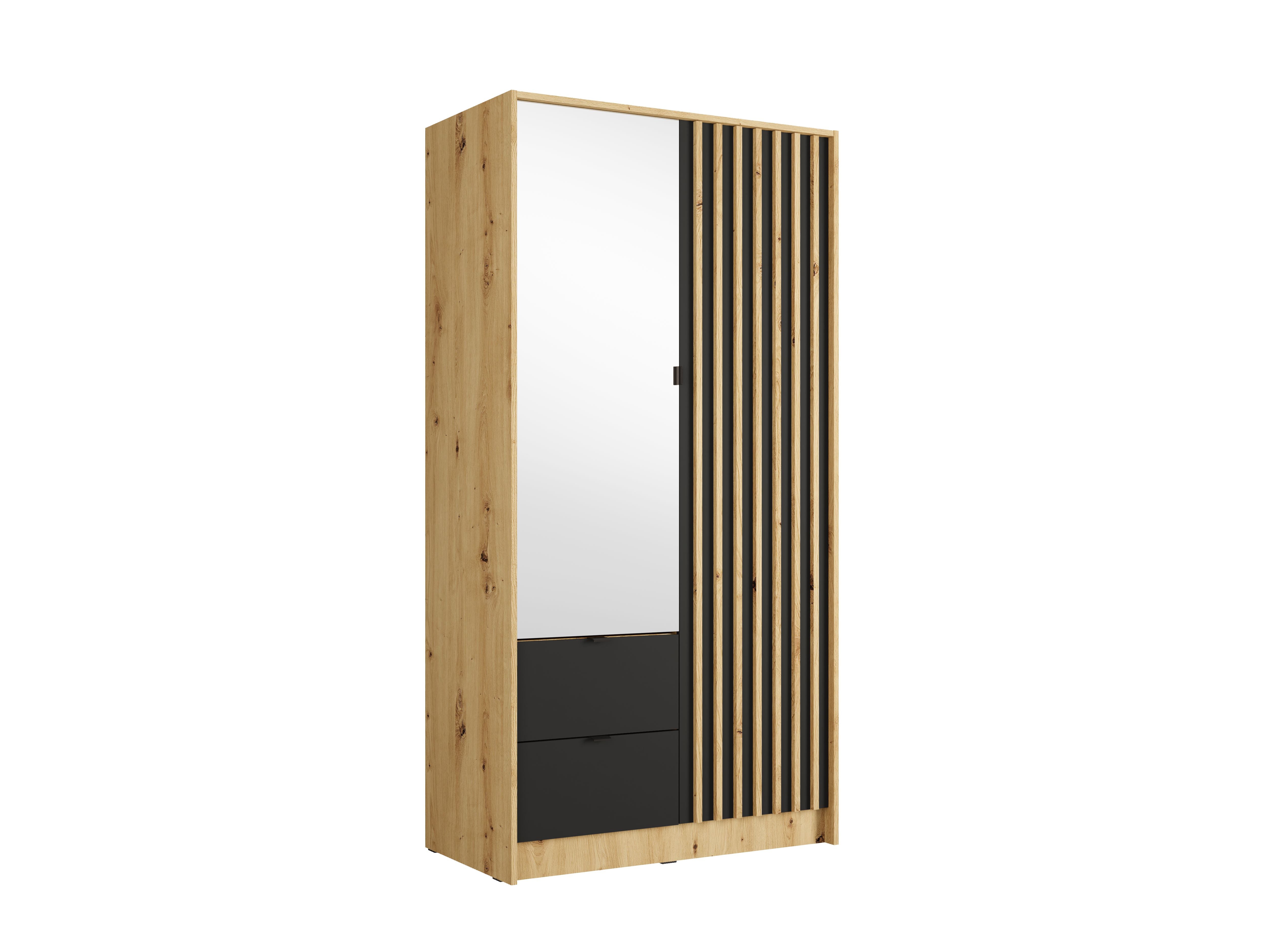 Szafa dwudrzwiowa z lustrem LUNOMA 100 cm Dąb artisan