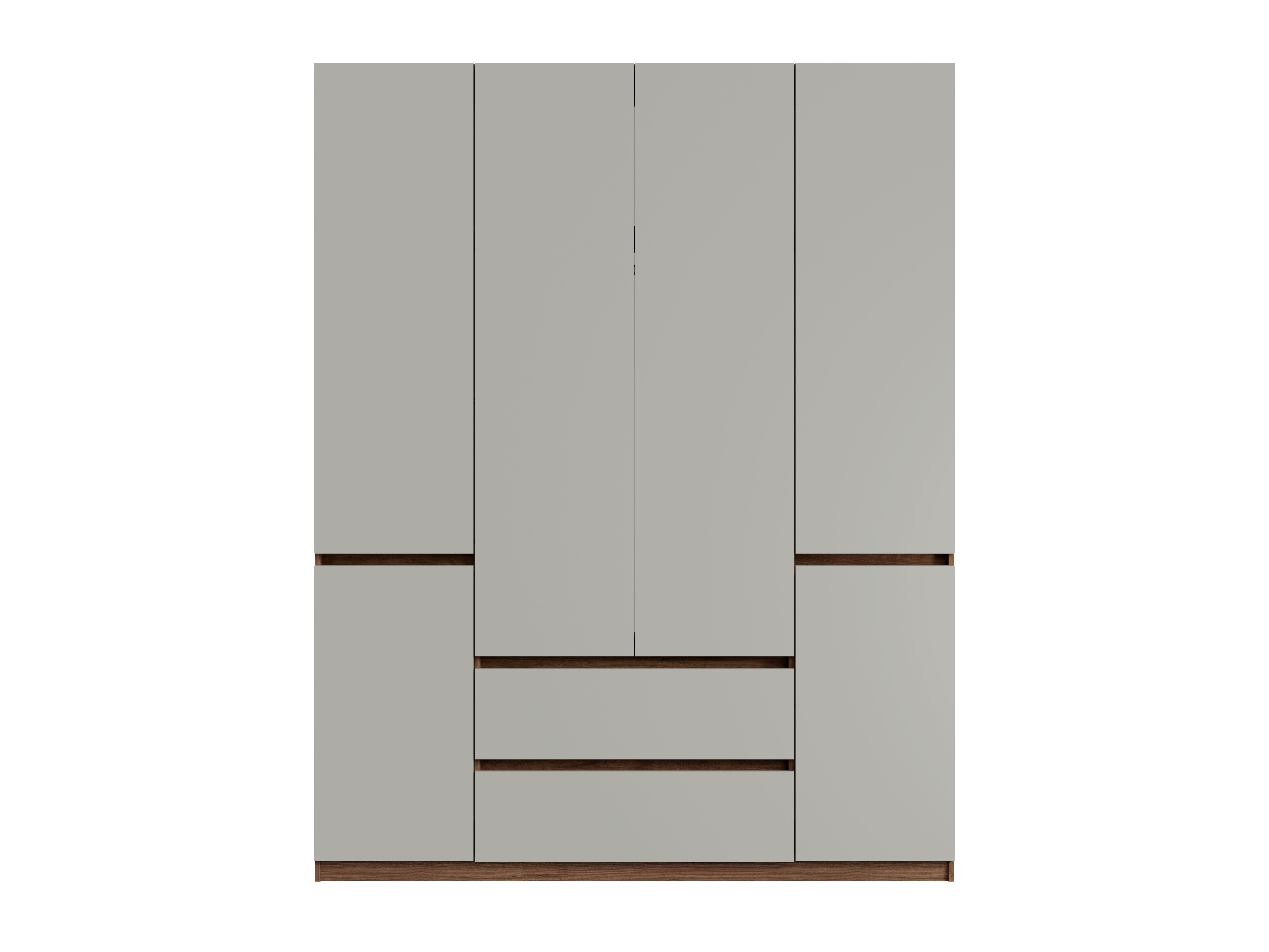 Szafa 6-drzwiowa LIVIENO 180 cm Szary + Orzech