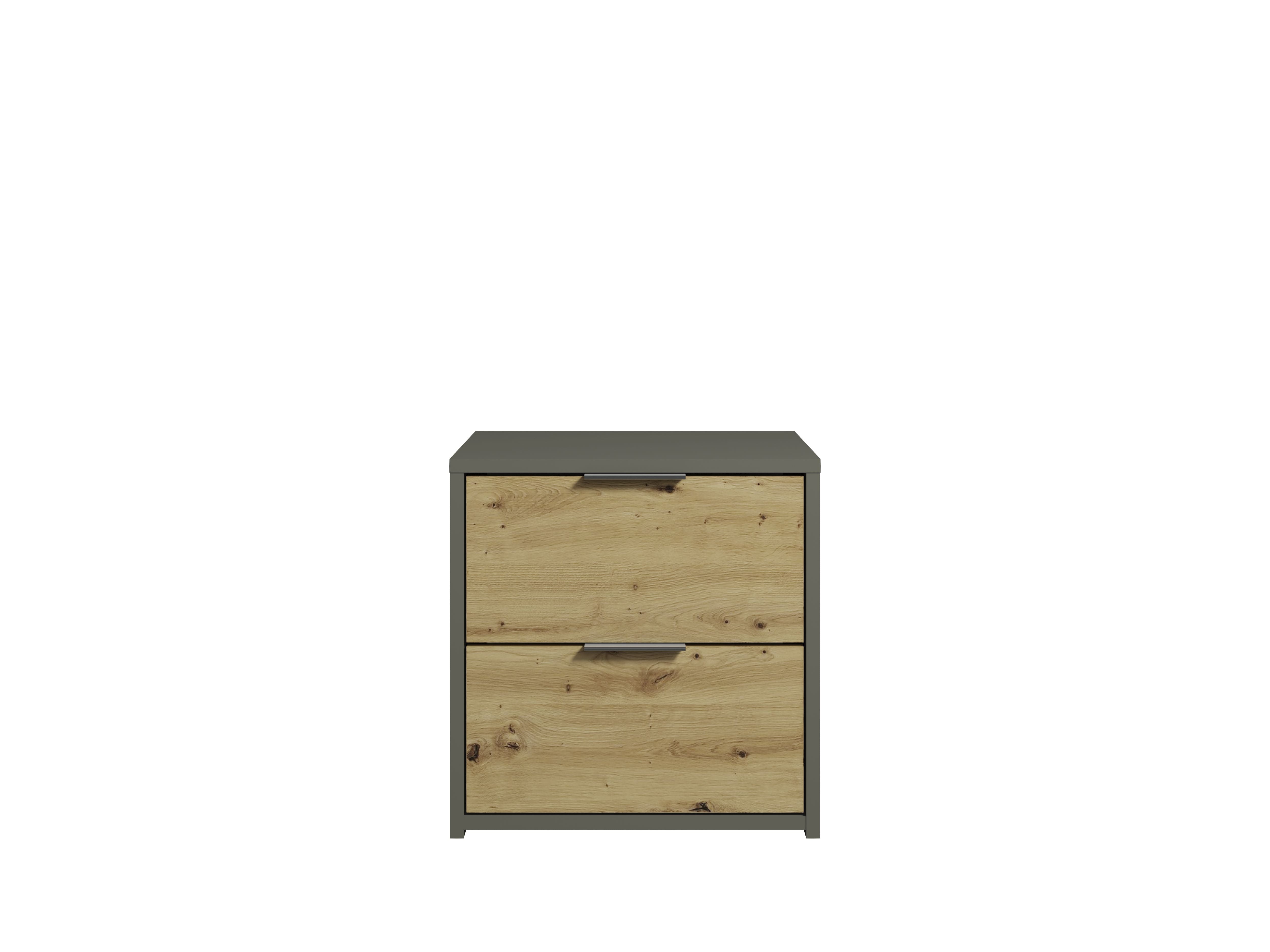 Stolik nocny NESTILA 45 cm Szary + Dąb artisan