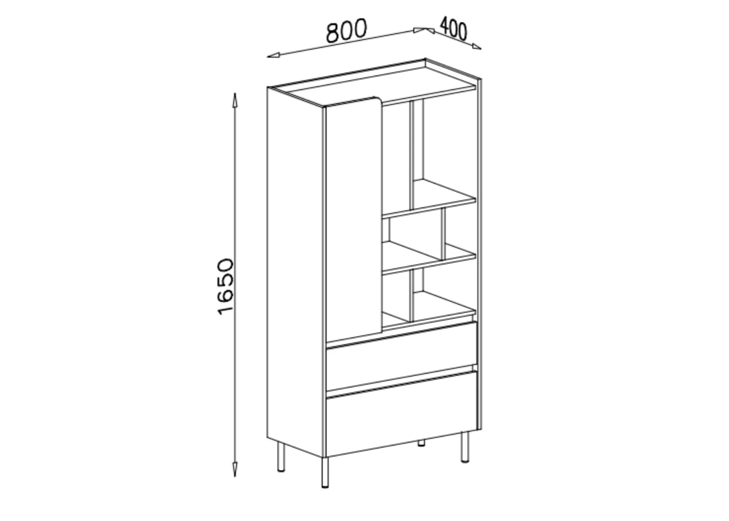 Regał półotwarty VALORIA 80cm Eukaliptus