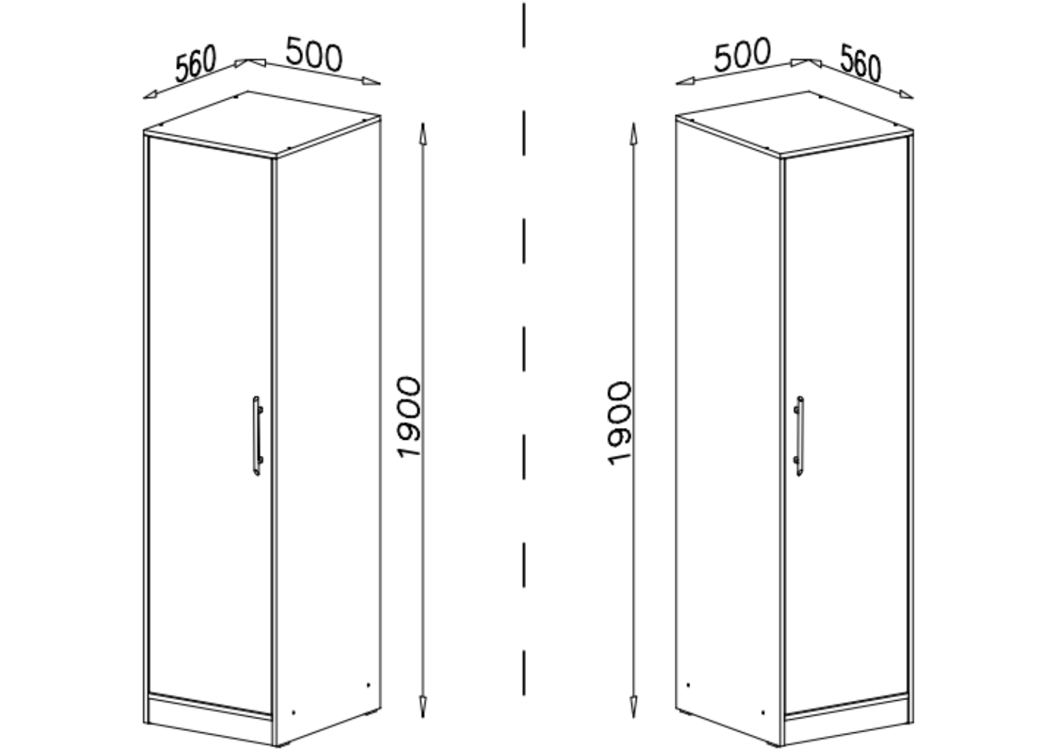 Szafa jednodrzwiowa VENTO 50 cm Kaszmir