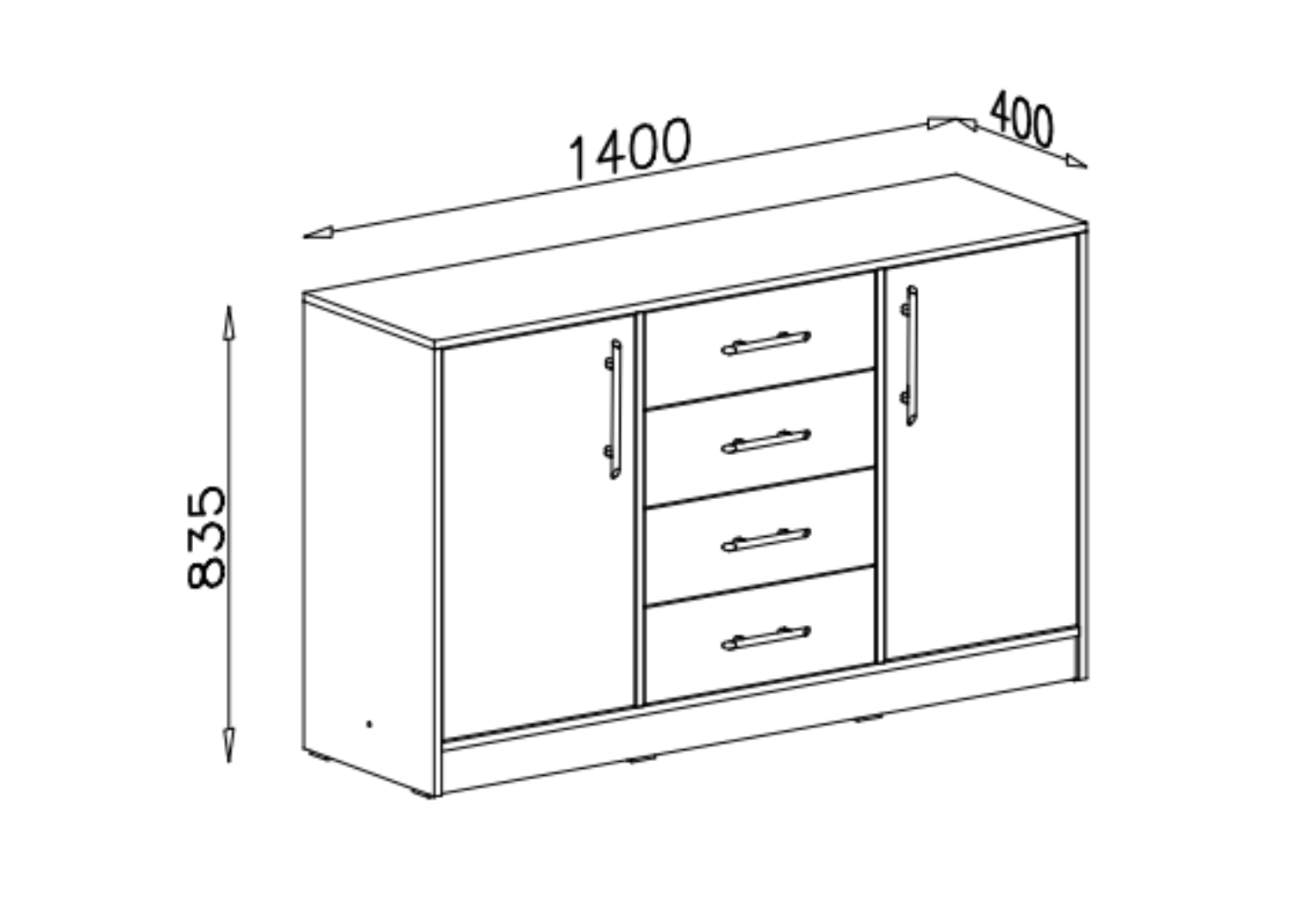 Komoda VENTO 140 cm Kaszmir