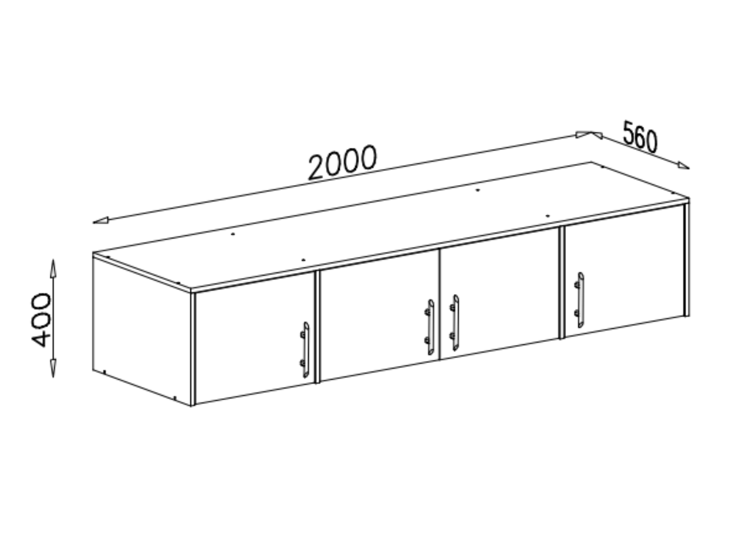 Nadstawka do szafy czterodrzwiowej VENTO 200 cm Dąb sonoma + biały