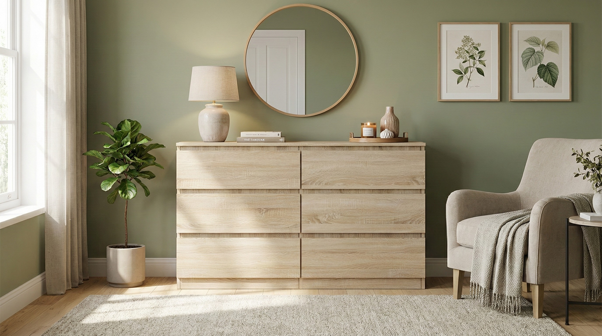 Komoda MODO 100 cm 6 szuflad Dąb sonoma