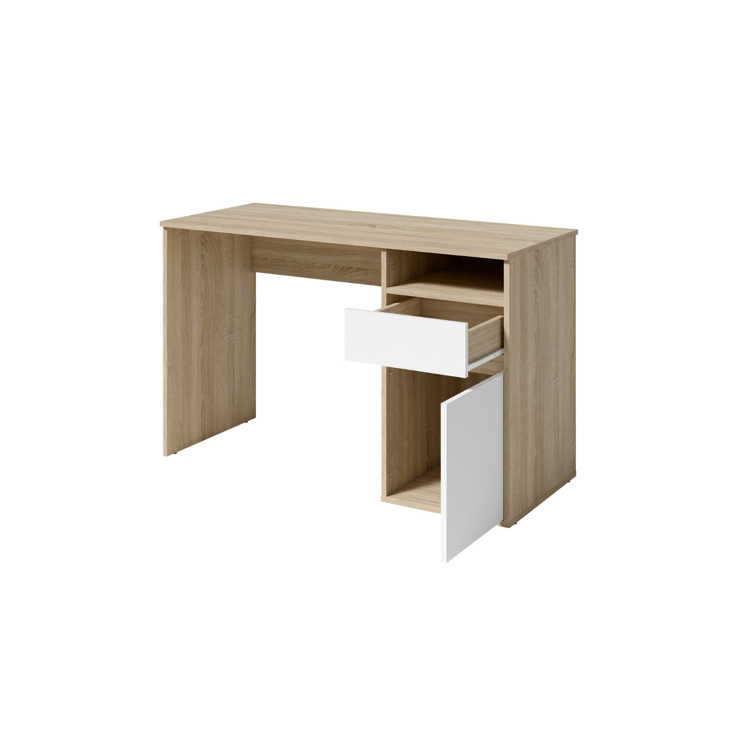 Biurko TASKO 120 cm Dąb sonoma + Biały