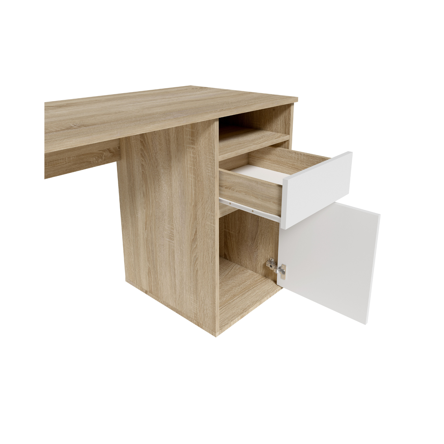 Biurko TASKO 120 cm Dąb sonoma + Biały