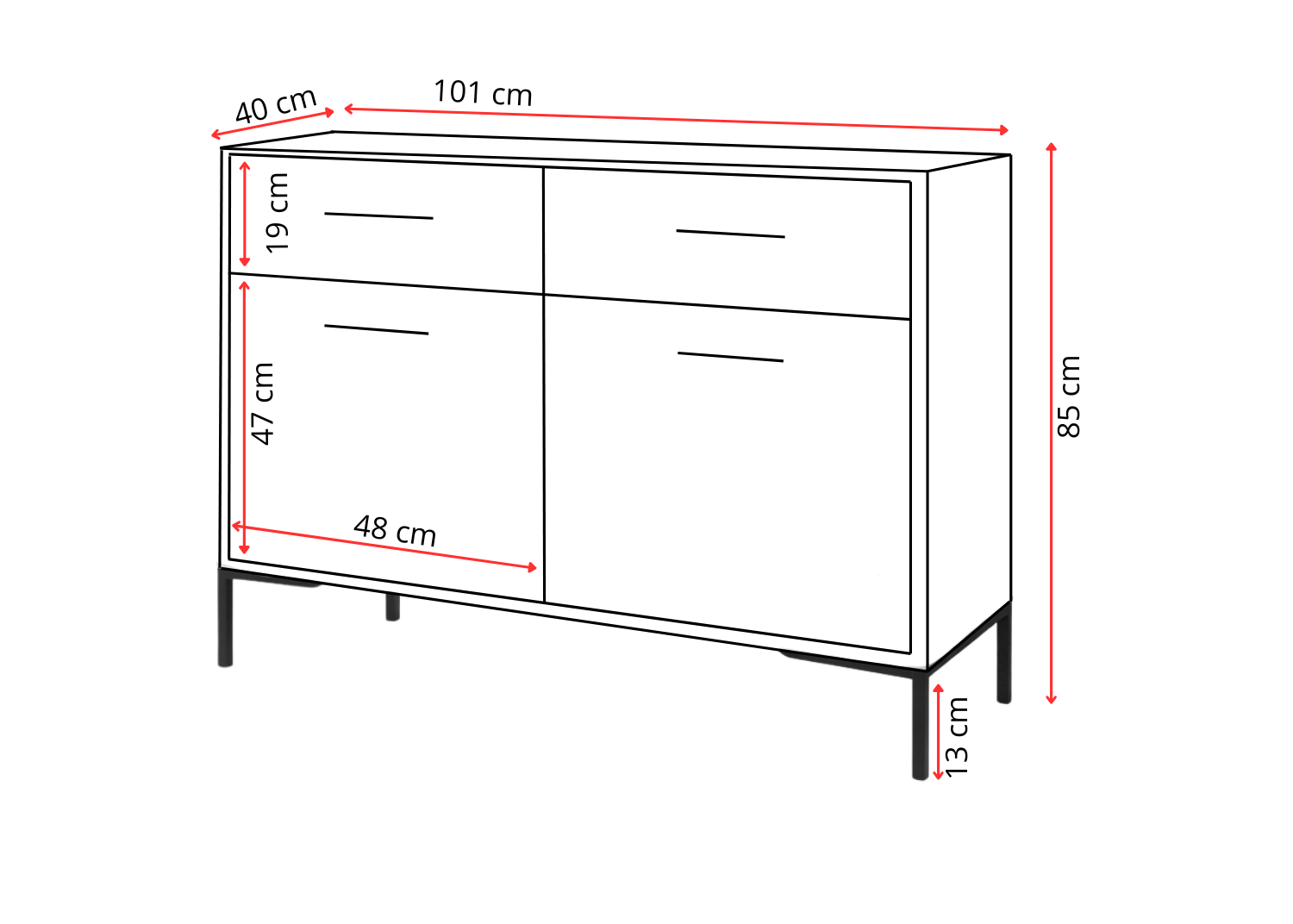 Komoda NORANO 100 cm Dąb artisan