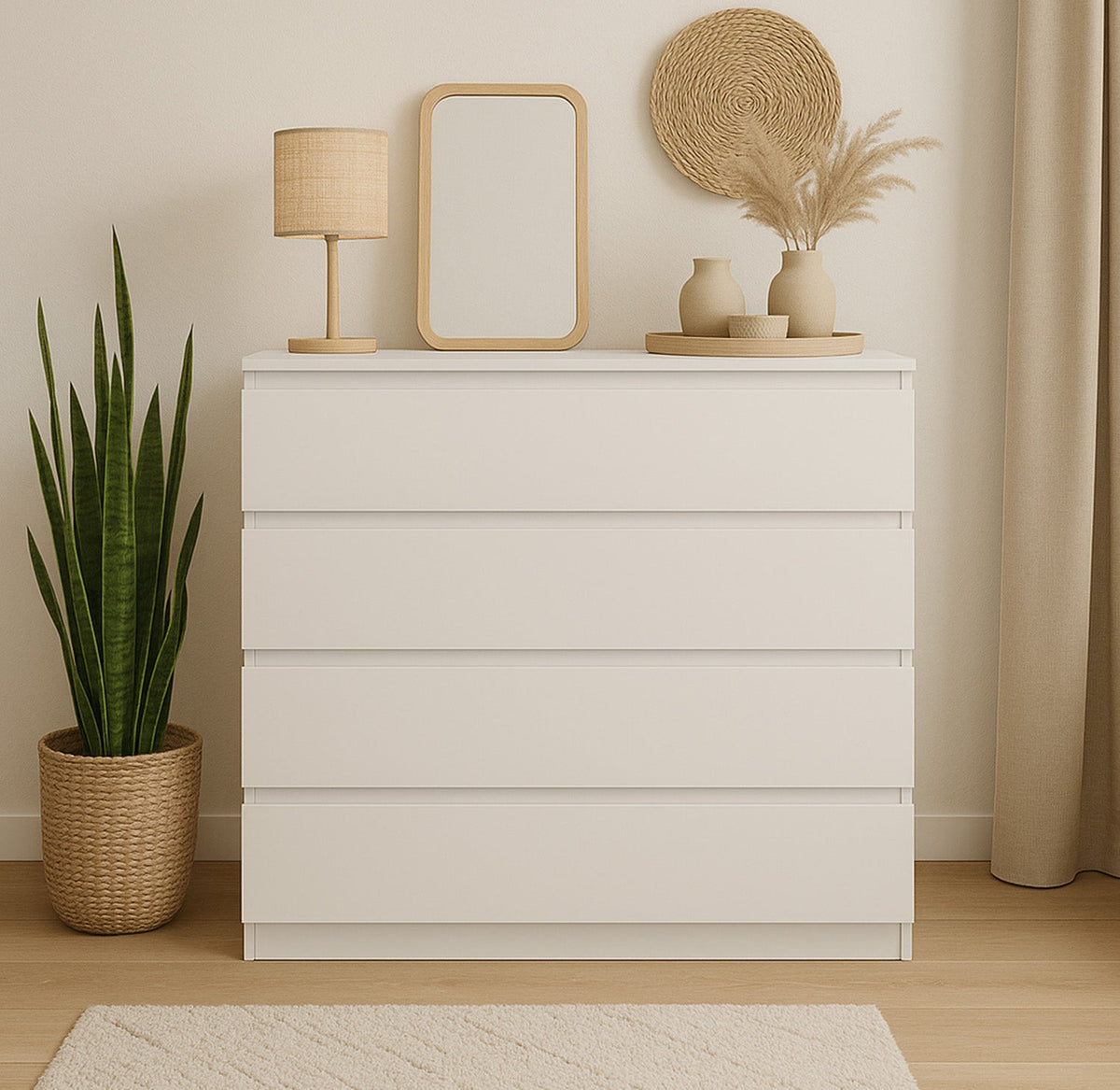 Komoda MODO 90 cm 4 szuflady Biały mat