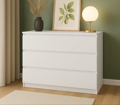 Komoda MODO 90 cm 3 szuflady Biały mat