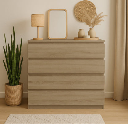 Komoda MODO 90 cm 4 szuflady Dąb sonoma