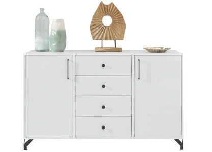 Komoda MONO 140 cm 4 szuflady Biały połysk