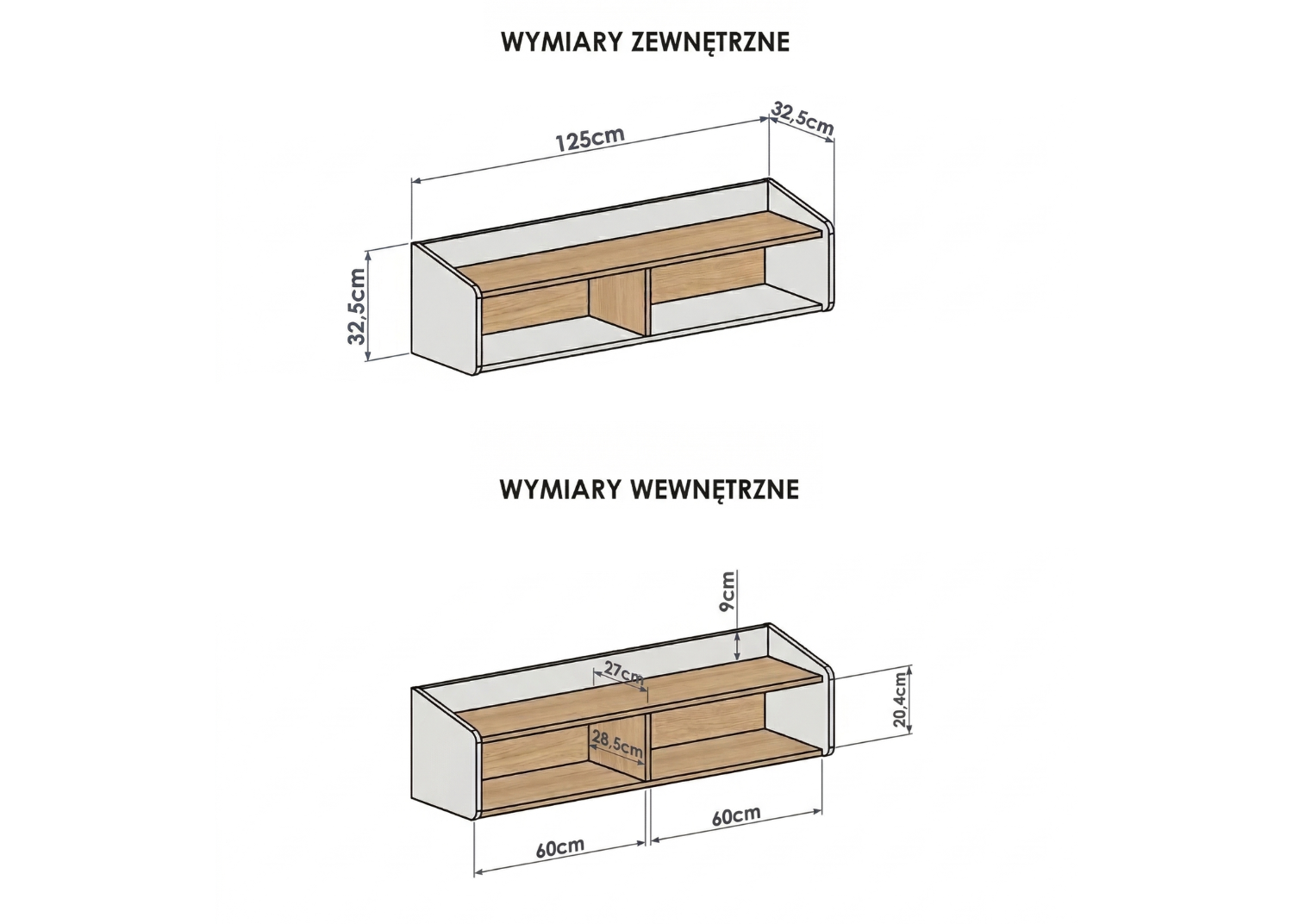 Półka wisząca AURELIA Jasny Beż