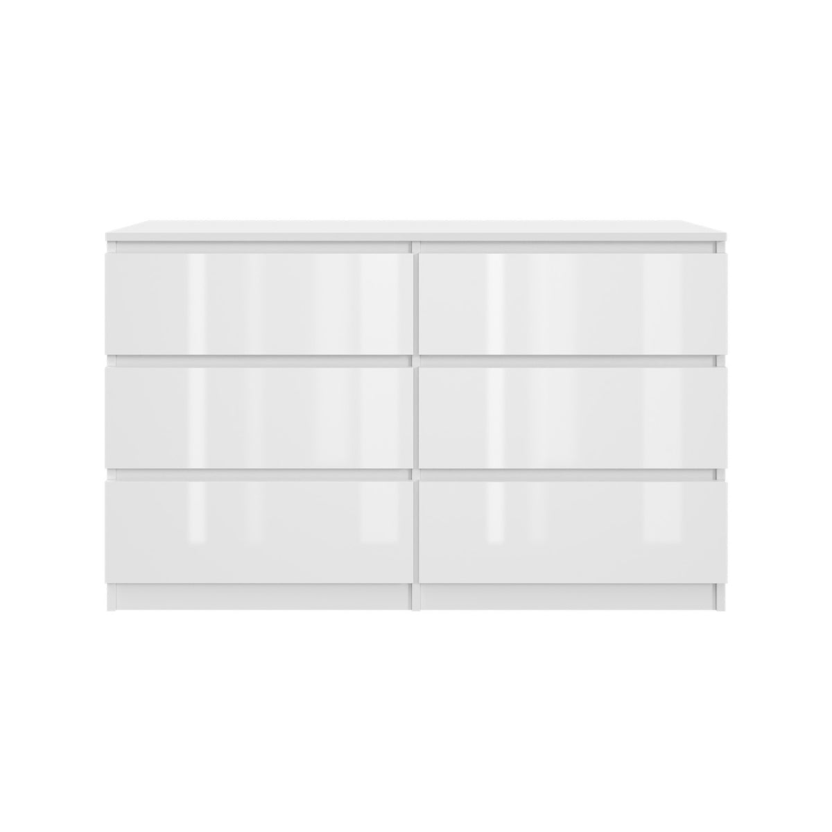 Komoda MODO 100 cm 6 szuflad Biały połysk