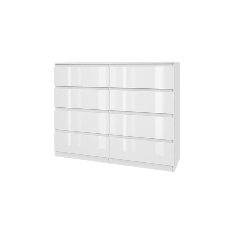 Komoda MODO 100 cm 8 szuflad Biały połysk