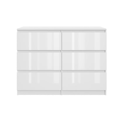 Komoda MODO 120 cm 6 szuflad Biały połysk