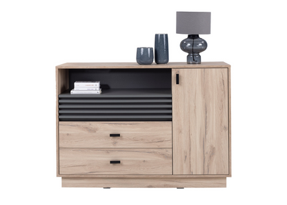 Komoda VELLUTO 120 cm z półką Jasny dąb