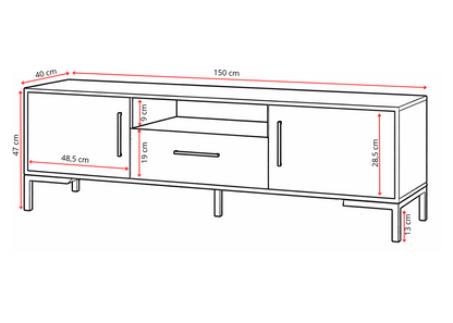 Szafka RTV NORANO 150 cm Dąb artisan