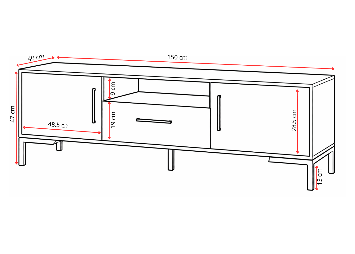 Szafka RTV NORANO 150 cm Dąb sonoma