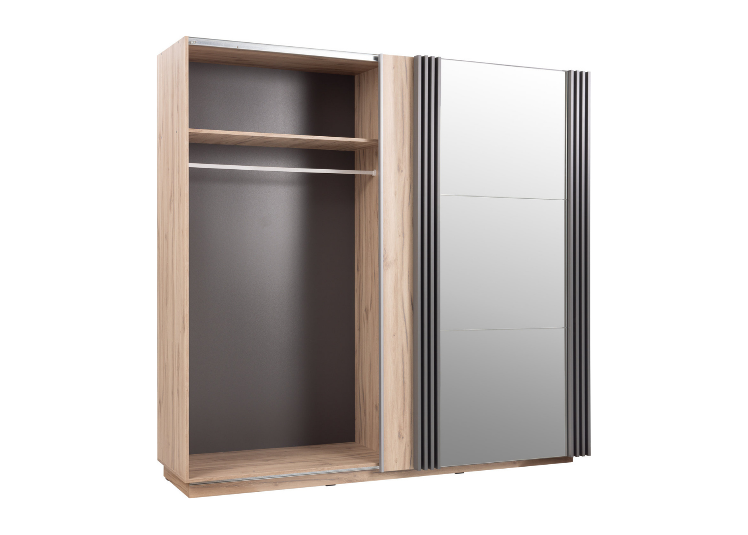 Szafa przesuwna VELLUTO z lustrem 215 cm Jasny dąb
