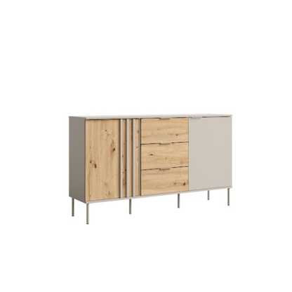 Komoda NESTILA 165 cm Kaszmirowy Beż + Dąb artisan