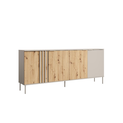 Komoda NESTILA 220 cm Kaszmirowy beż + Dąb artisan