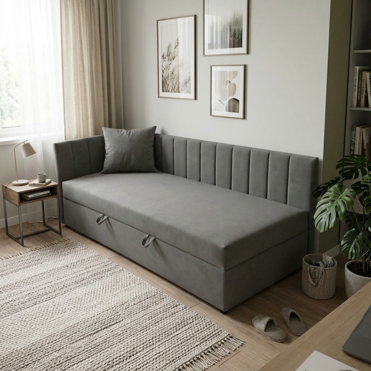 Łóżko LINOR 90x200 L velvet