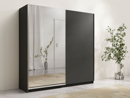 Szafa przesuwna z lustrem ZAIDA 150 cm Szary