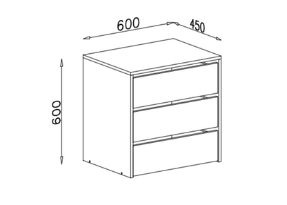 Kontener do szafy MAGNELL 60 cm Dąb sonoma