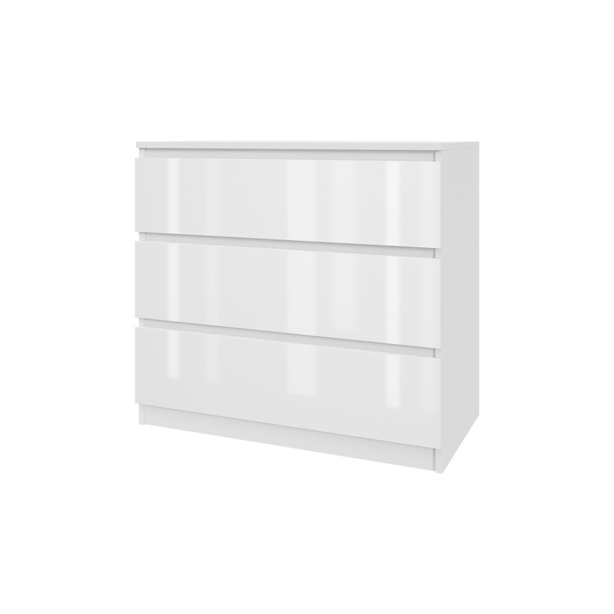Komoda MODO 80 cm 3 szuflady Biały połysk