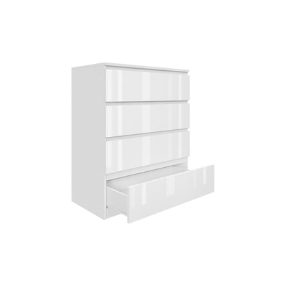 Komoda MODO 80 cm 4 szuflady Biały połysk