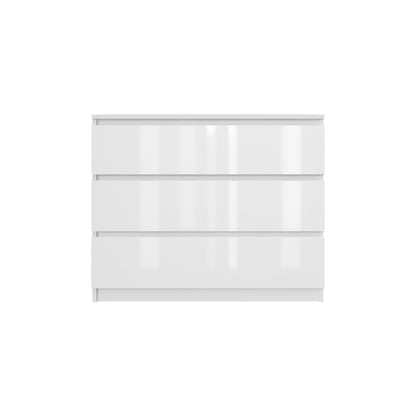 Komoda MODO 90 cm 3 szuflady Biały połysk