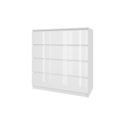 Komoda MODO 90 cm 4 szuflady Biały połysk
