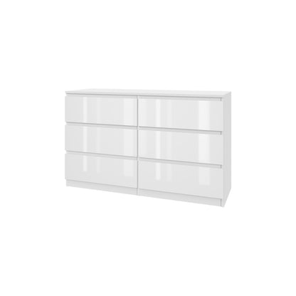 Komoda MODO 120 cm 6 szuflad Biały połysk