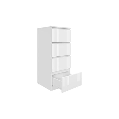 Komoda MODO 40 cm 4 szuflady Biały połysk