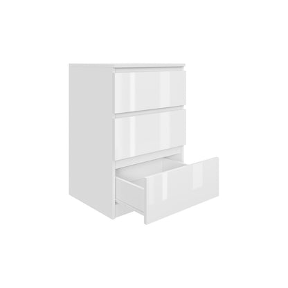 Komoda MODO 50 cm 3 szuflady Biały połysk