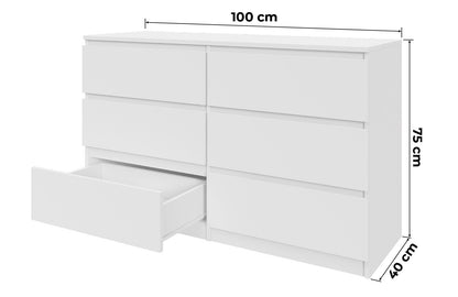 Komoda MODO 100 cm 6 szuflad Dąb sonoma