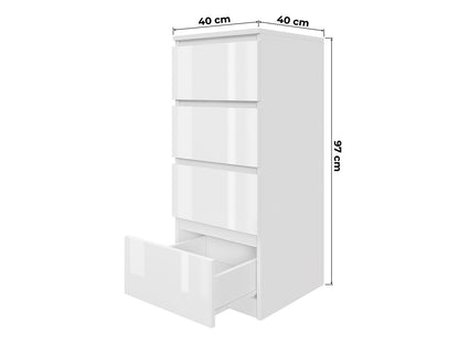 Komoda MODO 40 cm 4 szuflady Biały mat