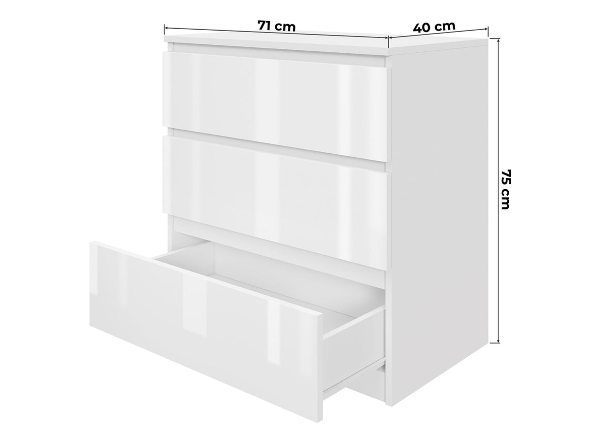 Komoda MODO 70 cm 3 szuflady Biały mat